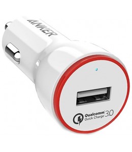 شاحن سيارة انكر سريع 3.0 + سلك ميكرو 90سم ابيض